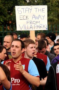 McLeish Protest Banner McLeish protest villa park