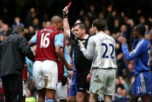 zat knight sent off by phil dowd phil dowd sent off aston villa player