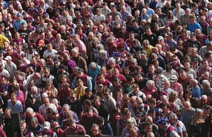 Aston Villa fans waiting outside of Wembley 2018