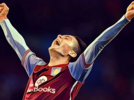 Jack Grealish celebrates Aston Villa goal